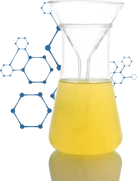 Frasco con líquido amarillo
